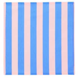 Stofserviet stribet - rosa/blå