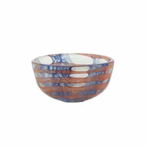 Unik ternet skål, blå/rosa - Ø12 cm