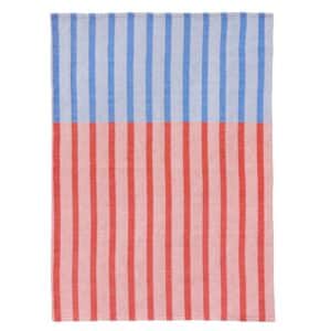 Viskestykke stribet, blå/rød - 50x70 cm.
