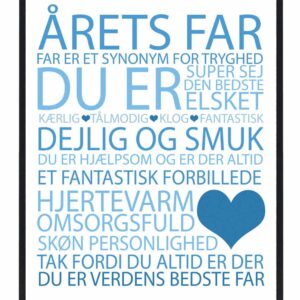 Årets far plakat - blå