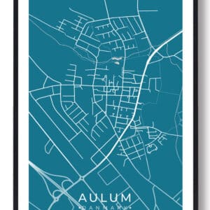 Aulum by plakat - blå