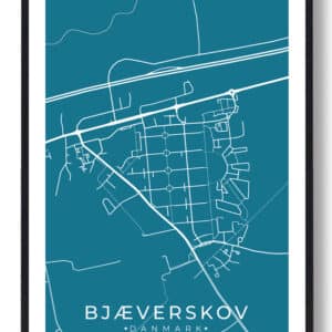 Bjæverskov by plakat - blå