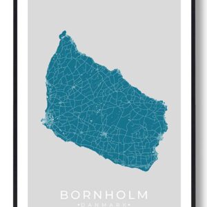 Bornholm plakat (blå)