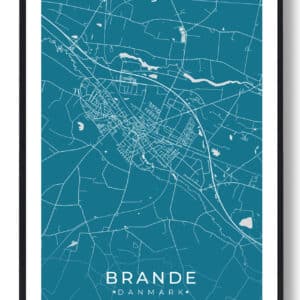 Brande by plakat - blå