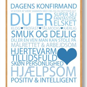 Dagens konfirmand plakat - blå