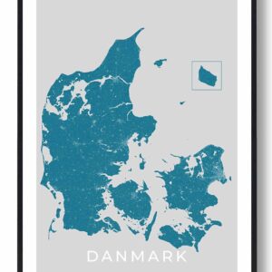 Danmark plakat - blå