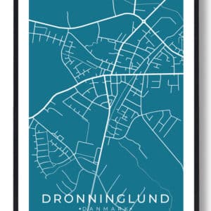 Dronninglund by plakat - blå
