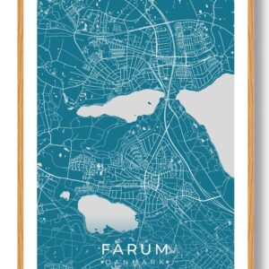Farum by plakat - blå