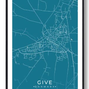 Give by plakat - blå