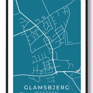 Glamsbjerg by plakat - blå