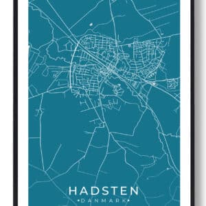 Hadsten by plakat - blå