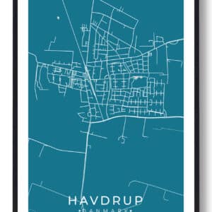 Havdrup by plakat - blå