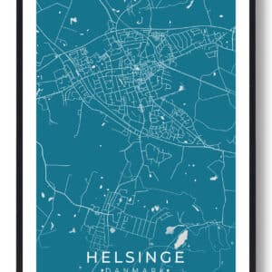 Helsinge by plakat - blå