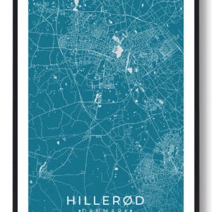 Hillerød by plakat - blå