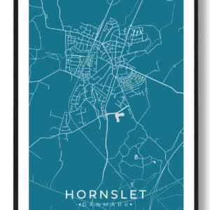 Hornslet by plakat - blå