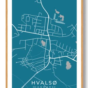 Hvalsø by plakat - blå