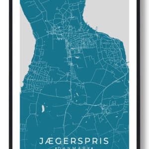 Jægerspris by plakat - blå