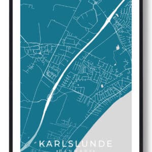 Karlslunde by plakat - blå