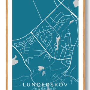 Lunderskov by plakat - blå