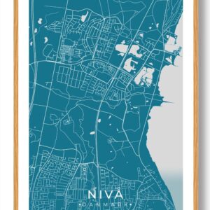 Nivå by plakat - blå