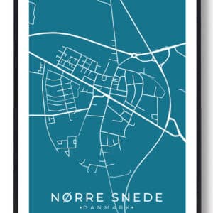Nørre Snede by plakat - blå