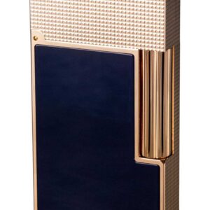 S.T. Dupont flint lighter Ligne 2 i mat blå og rosaguld