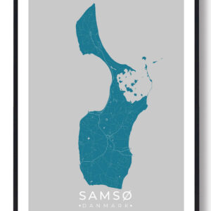 Samsø plakat - blå