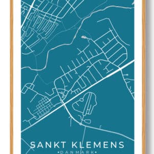 Sankt Klemens by plakat - blå