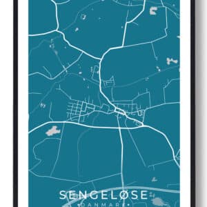 Sengeløse by plakat - blå