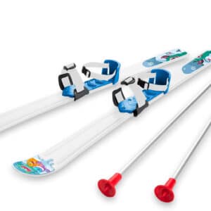 Ski til Børn 90 cm med skistave, Hvid/Blå
