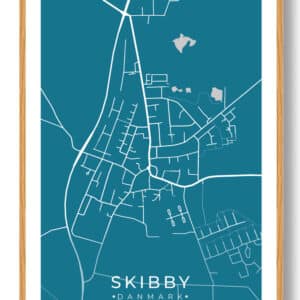 Skibby by plakat - blå