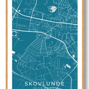 Skovlunde by plakat - blå