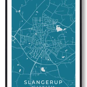 Slangerup by plakat - blå