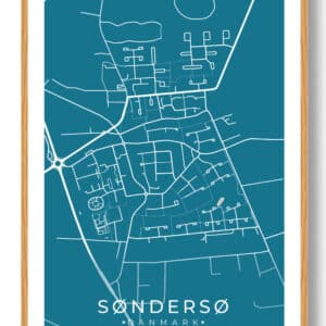 Søndersø by plakat - blå