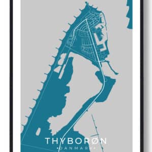 Thyborøn plakat - blå