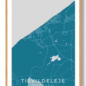 Tisvildeleje by plakat - blå