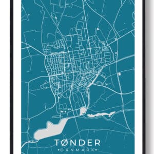 Tønder by plakat - blå