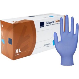 Undersøgelseshandske, ABENA Classic, blå, nitril, pudderfri - Blå / XL - Handsker - AQL 1.0 - DISCOUNT