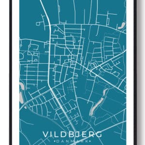 Vildbjerg by plakat - blå
