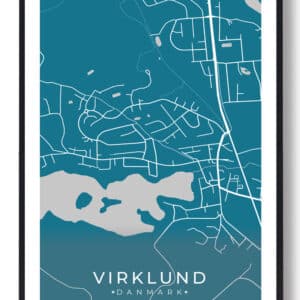 Virklund by plakat - blå