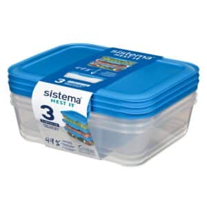 Sistema Nest it Meal Prep 3Pack 1,5l blå
