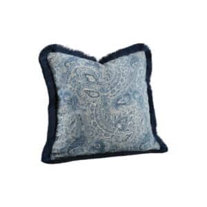 Elton pudebetræk frynser Paisley Blue