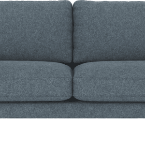 3-personers sofa Rowico Corwin blå/sort Bobby stof med sortlakerede metalben H83xB238xD98