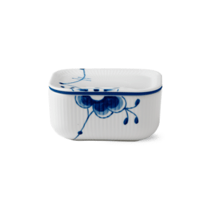 Royal Copenhagen Blå Mega Riflet smørkrukke m. låg