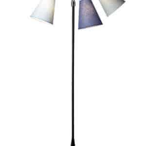 Trafik Gulvlampe sort m/lyseblå, dalablå og turkis blå skærme