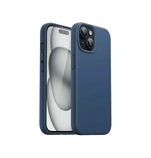 iPhone 15 Plus - Deluxe™ Soft Touch Silikone Cover - Blå
