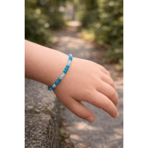 Børnearmbånd - blå agat - Krystal Armbånd - GodKarmaShop