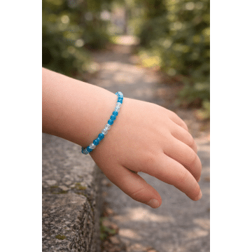 Børnearmbånd - blå agat - Krystal Armbånd - GodKarmaShop