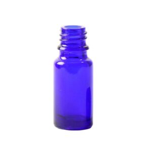 Glasflaske 10 ml DIN18 koboltblå - Glas, skruelåg, højde 6,1 cm, diameter 2,6 cm - Hedenhus
