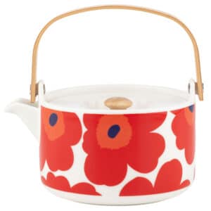 Marimekko Unikko tekande 7 dl, hvid, rød, blå